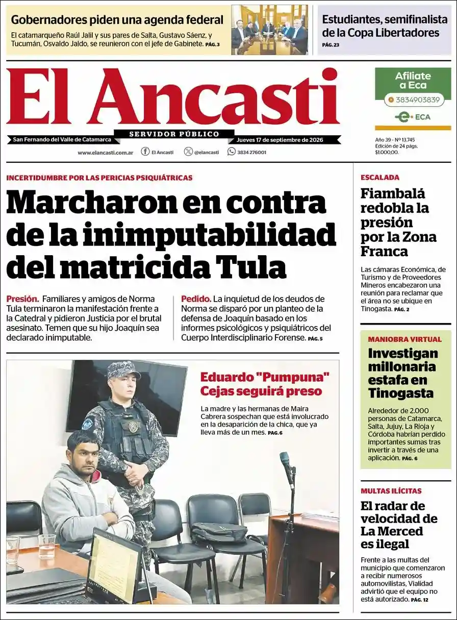 Estudios Max | RADIO COMUNITARIA MALVINAS 101.7MHZ - Tapa del diario Ancasti