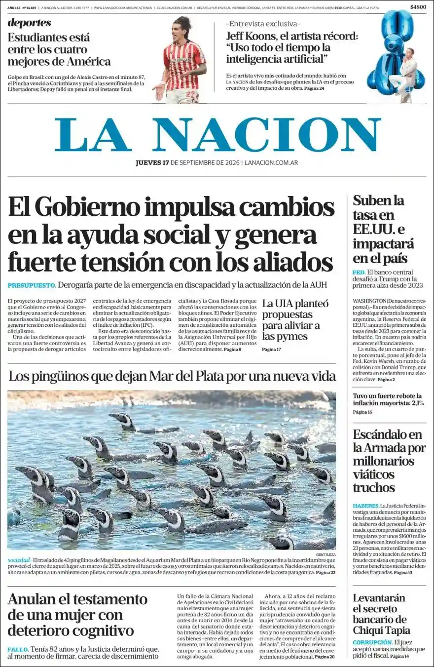 Estudios Max | RADIO COMUNITARIA MALVINAS 101.7MHZ - Tapa del diario Nacion