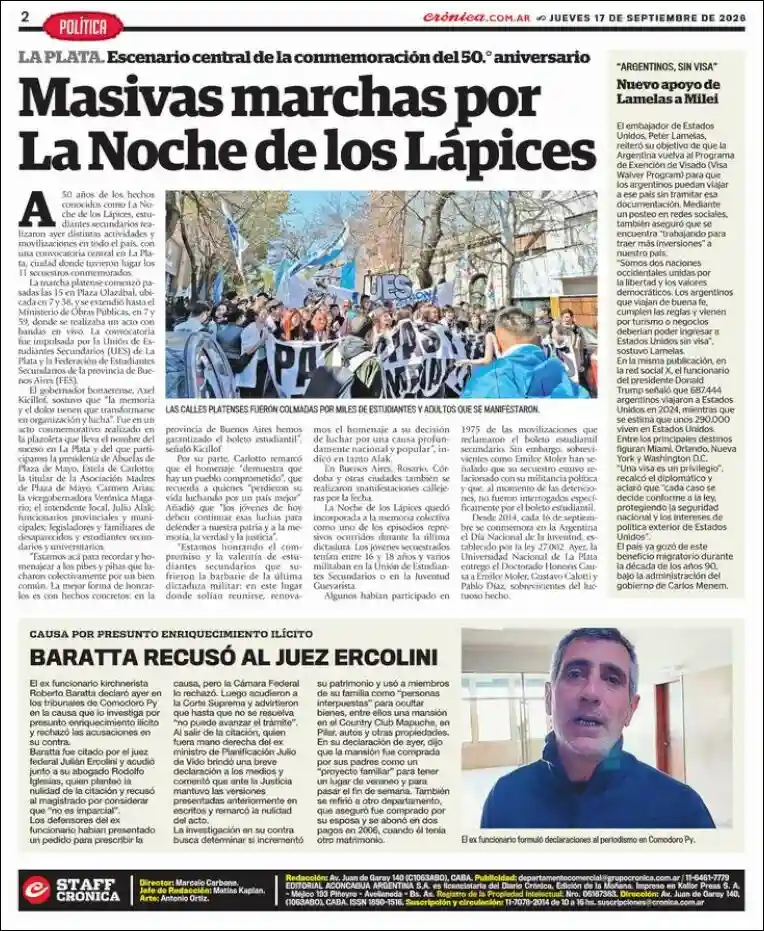 Estudios Max | RADIO COMUNITARIA MALVINAS 101.7MHZ - Tapa del diario Crónica